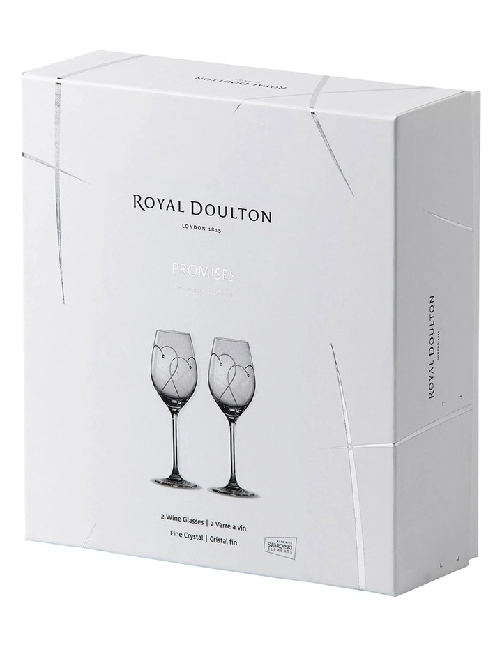 Royal Doulton Promises Two Hearts Entwined Wine Glass 2 Pack 5 Royal Doulton Promises Two Hearts Entwined Wine Glass 2 Pack - Image 3