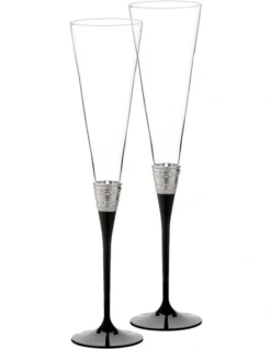Wedgwood Vera Wang With Love Noir Set Of 2 Flute
