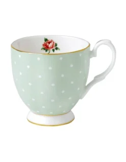 Polka Rose 300ml Vintage Mug Pale Green