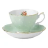 Polka Rose Teacup & Saucer Green -Cutlery Shop 503427610 1 720x928