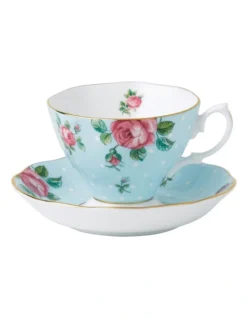 Polka Teacup & Saucer Blue