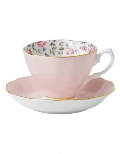 Rose Confetti Teacup & Saucer Pink