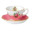 Cheeky Pink Teacup & Saucer White