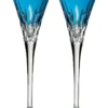 Waterford Lismore Pops Aqua Set Of 2 Flute