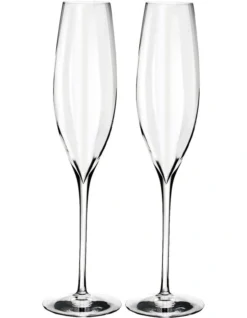 Waterford Elegance Optic Champagne Flute Pair