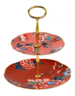 Wedgwood Paeonia Blush 2 Tiered Cake Stand
