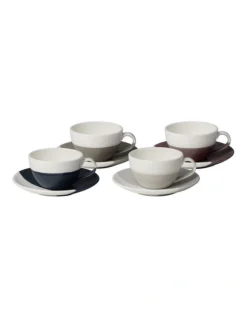 Royal Doulton Coffee Studio 4pc Flat White Cup & Saucer Set