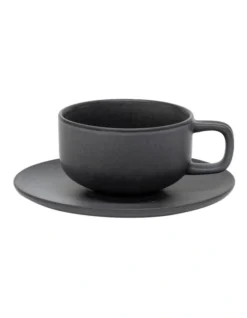 Hue 200ml/15.5cm Tea Cup & Saucer Set Black