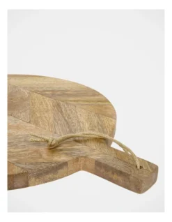 Heritage 40x30cm Herringbone Wood Round Paddle Board Natural -Cutlery Shop 778921210 3 1 720x928