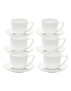 EDGE Espresso Cup And Saucer 100ml Set Of 6