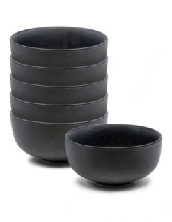 Hue 12cm Set Of 6 Rice Bowl Black