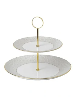 Wedgwood Gio Gold Cake Stand 2 Tier