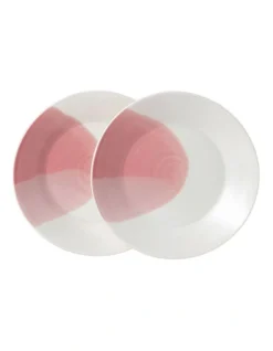 Royal Doulton Signature 1815 16cm Set Of 2 Plate White/Coral