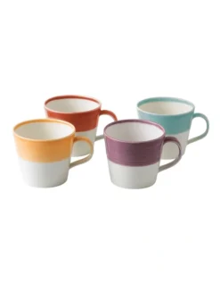 Royal Doulton 1815 Tapas 420ml Set Of 4 Mugs Assorted Warm Colours