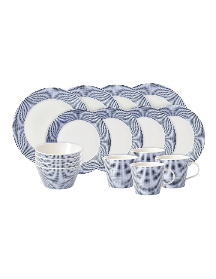 Royal Doulton Pacific 16pc Dining Set Dot Print 3 Royal Doulton Pacific 16pc Dining Set Dot Print