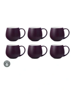 Maxwell & Williams Tint Snug Mug 450ML Aubergine Set Of 6