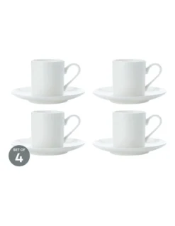 Maxwell & Williams Cashmere Straight Demi Cup 100ML & Saucer Set Of 4