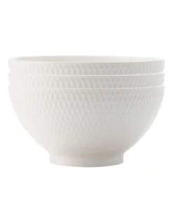 Maxwell & Williams White Basics Diamonds Noodle Bowl 20cm Set Of 3