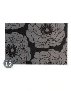 Maxwell & Williams Placemat Camellia 45x30cm Silver Set Of 12