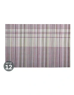 Maxwell & Williams Placemat 45x30cm Woven Aubergine Set Of 12