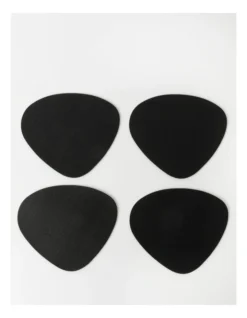 Leather-look Coaster Set Of 4 Black