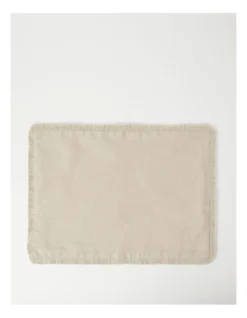 Fringed Linen Placemat Natural