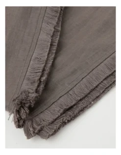 Fringed Linen Tablecloth Dark Stone -Cutlery Shop 804350530 4 720x928