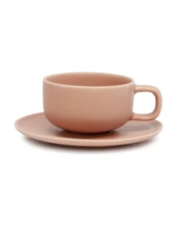 Hue 200ml Tea Cup & Saucer Set Blush