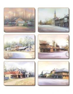 Country Towns Set Of 6 Coasters