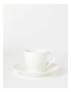 Studio Tea Cup & Saucer Plain White