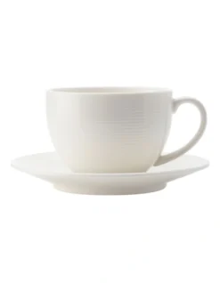 Casual White Evolve Coupe Cup & Saucer 200ML Set Of 4