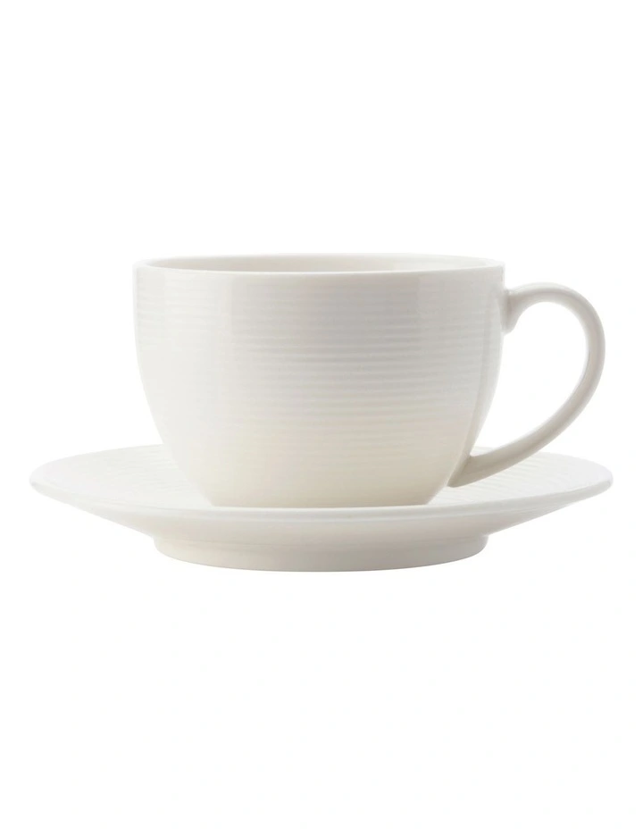 Casual White Evolve Coupe Cup & Saucer 200ML Set Of 4 3 Casual White Evolve Coupe Cup & Saucer 200ML Set Of 4