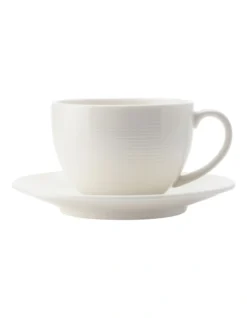 Casual White Evolve Coupe Cup & Saucer 200ML
