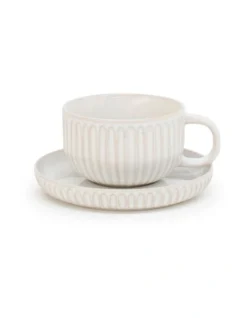 Amana Tea Cup & Saucer 240ml White