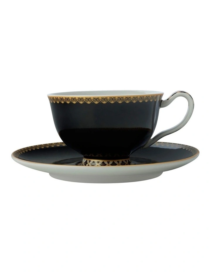 Maxwell & Williams Teas & C's Classic Footed Cup & Saucer 200ML Black Gift Boxed 3 Maxwell & Williams Teas & C's Classic Footed Cup & Saucer 200ML Black Gift Boxed