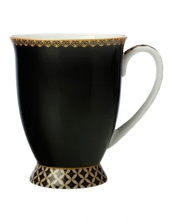 Maxwell & Williams Teas & C's Classic Footed Mug 300ML Black Gift Boxed