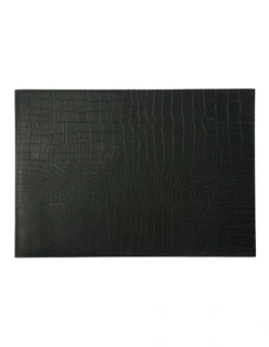 Maxwell & Williams Table Accents Leather Look Alligator Placemat 43x30cm In Black