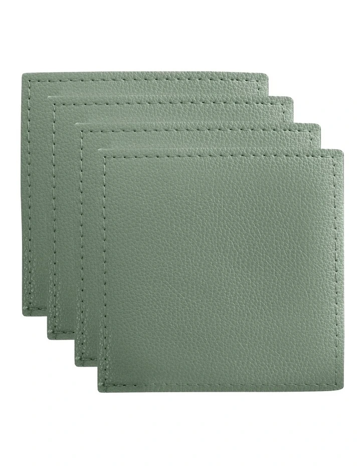 Maxwell & Williams Table Accents Leather Look Cowhide Coaster Set Of 4 In Sage 3 Maxwell & Williams Table Accents Leather Look Cowhide Coaster Set Of 4 In Sage