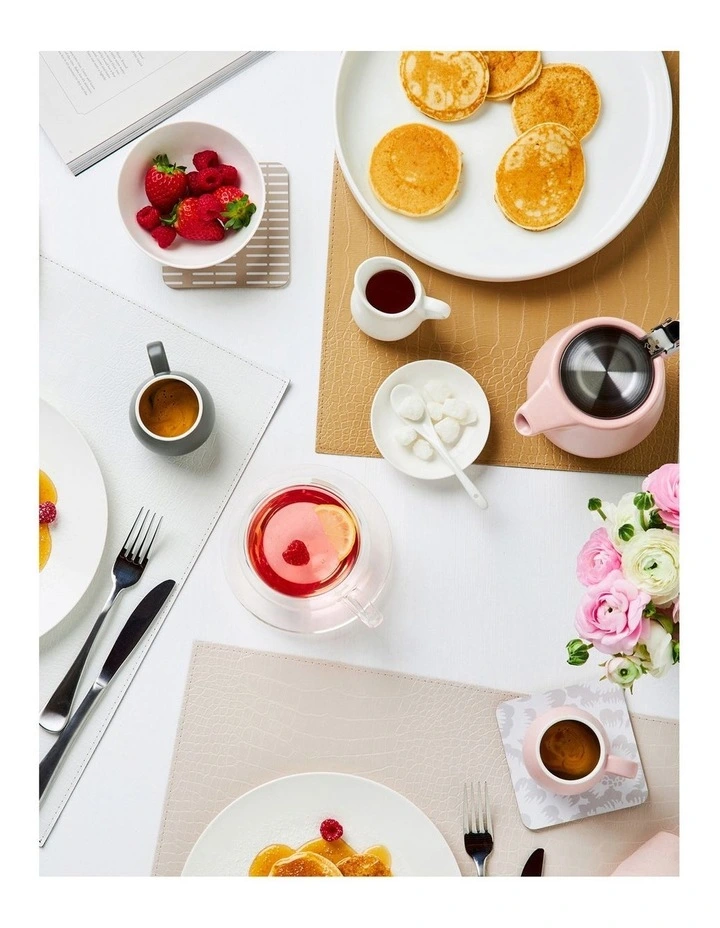 Maxwell & Williams Table Accents Leather Look Cowhide Coaster Set Of 4 In Sage 4 Maxwell & Williams Table Accents Leather Look Cowhide Coaster Set Of 4 In Sage - Image 2