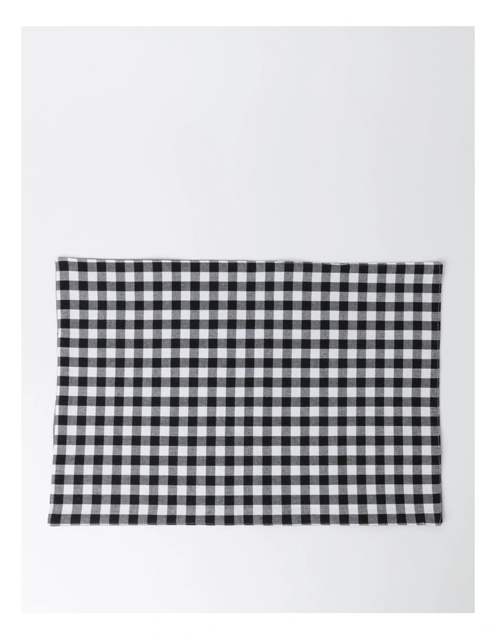 Heritage Gingham Placemat Set Of 4 In Black 3 Heritage Gingham Placemat Set Of 4 In Black