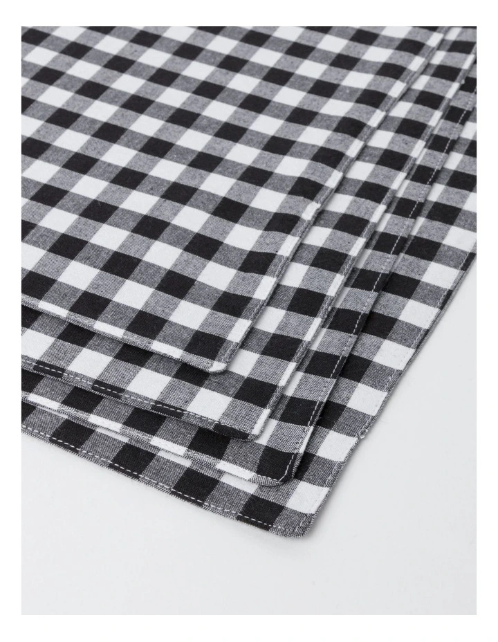 Heritage Gingham Placemat Set Of 4 In Black 5 Heritage Gingham Placemat Set Of 4 In Black - Image 3