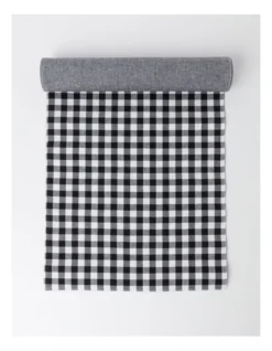 Heritage Gingham Runner In Black