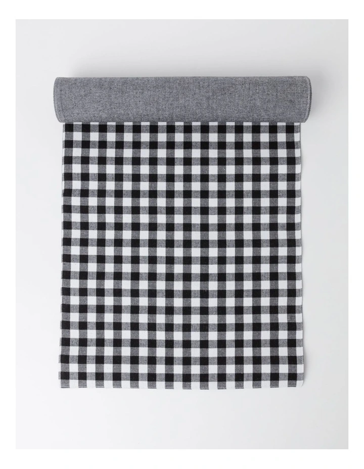 Heritage Gingham Runner In Black 3 Heritage Gingham Runner In Black