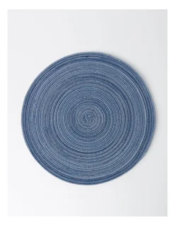 Denim Look Marle Placemat 4pk In Blue