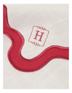 Heritage Florence Scalloped Edge Table Runner In Red And White -Cutlery Shop 866999440 3 720x928