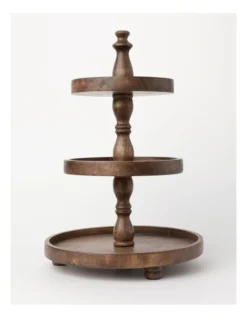 Heritage Wooden 3-Tier Stand 30x46cm In Walnut