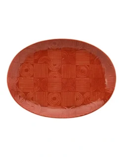Maxwell & Williams Arc Oval Platter 41x30cm Terracotta Gift Boxed