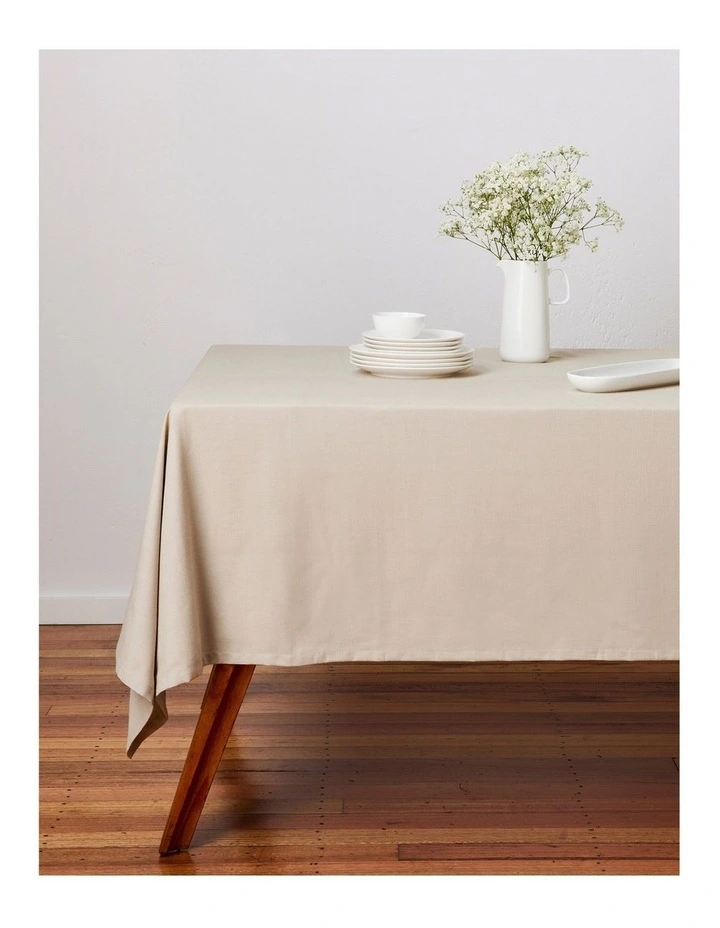 Maxwell & Williams Cotton Classics Rectangular Tablecloth 300x150cm Pebble 6 Maxwell & Williams Cotton Classics Rectangular Tablecloth 300x150cm Pebble - Image 4