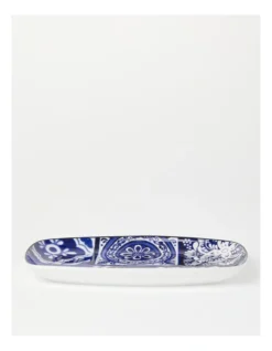 Heritage Mosaic Tile Serving Platter Rectangular In Blue