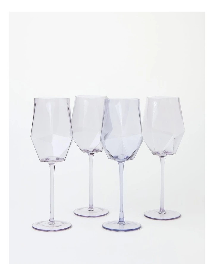 Geo Red Wine Glass Set Of 4 In Purple Heather 6 Geo Red Wine Glass Set Of 4 In Purple Heather - Image 4